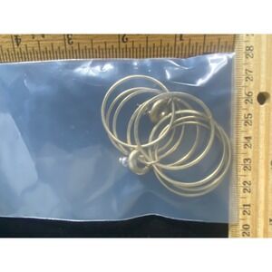 Unique Abstract Gold‎ Tone Hoop Earrings Multi Layered Geometric Dangle Drop